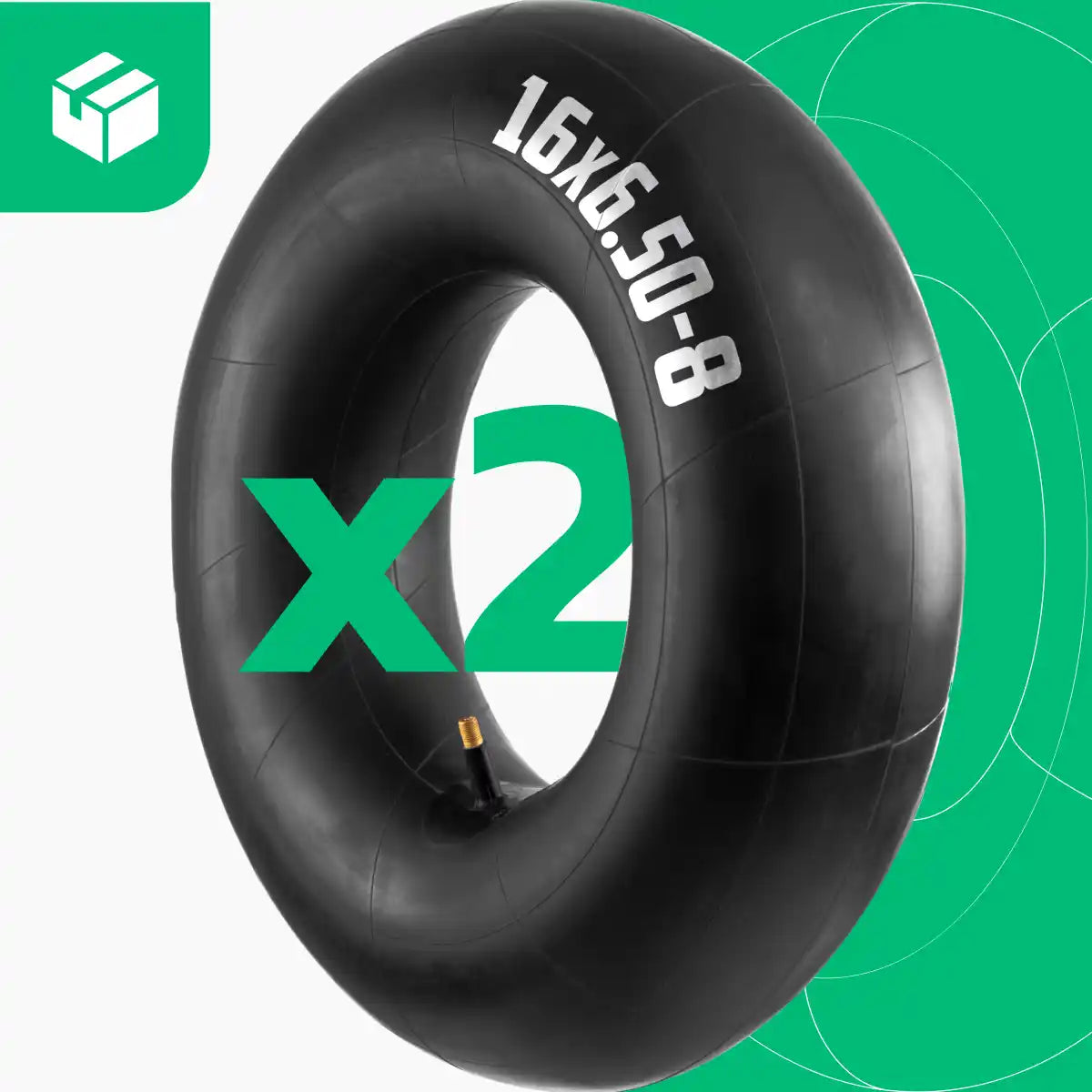 2 camere d'aria 16x6.50-8 trattorino rasaerba valvola dritta