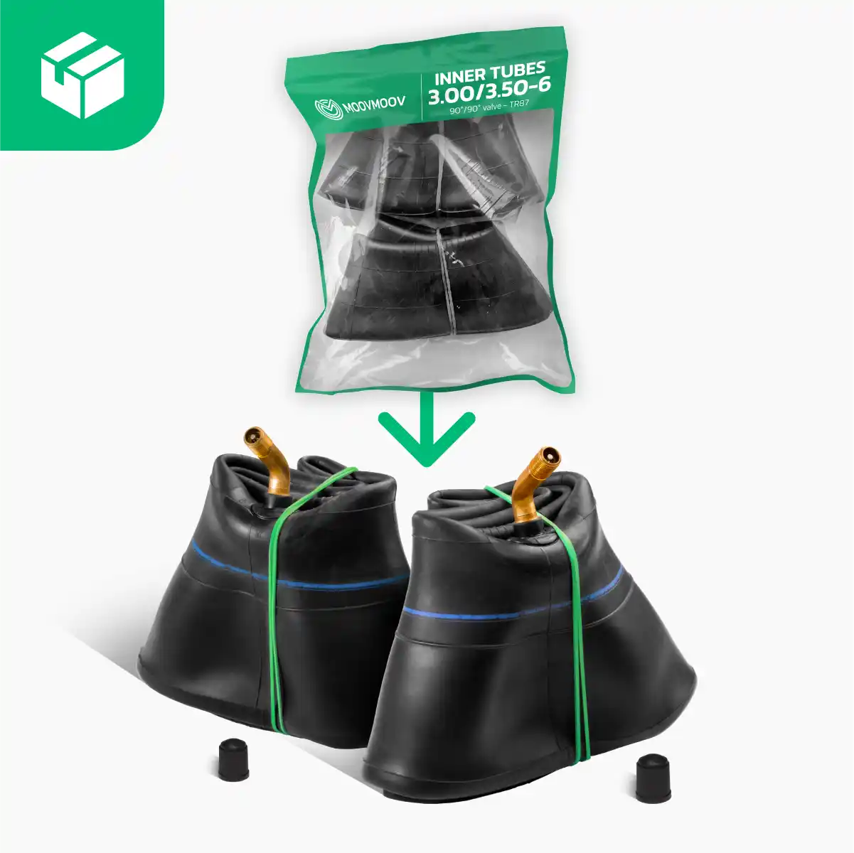 2 camere d'aria carriola 3.50-6 valvola angolata