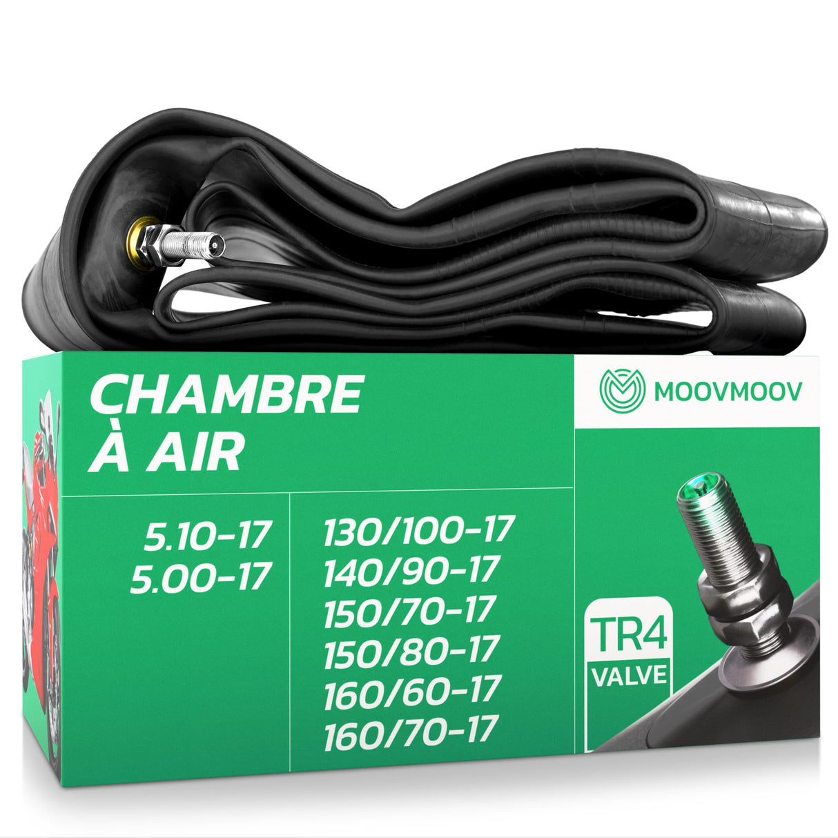 Chambre à air 5.00/5.50-17 valve droite (TR4)