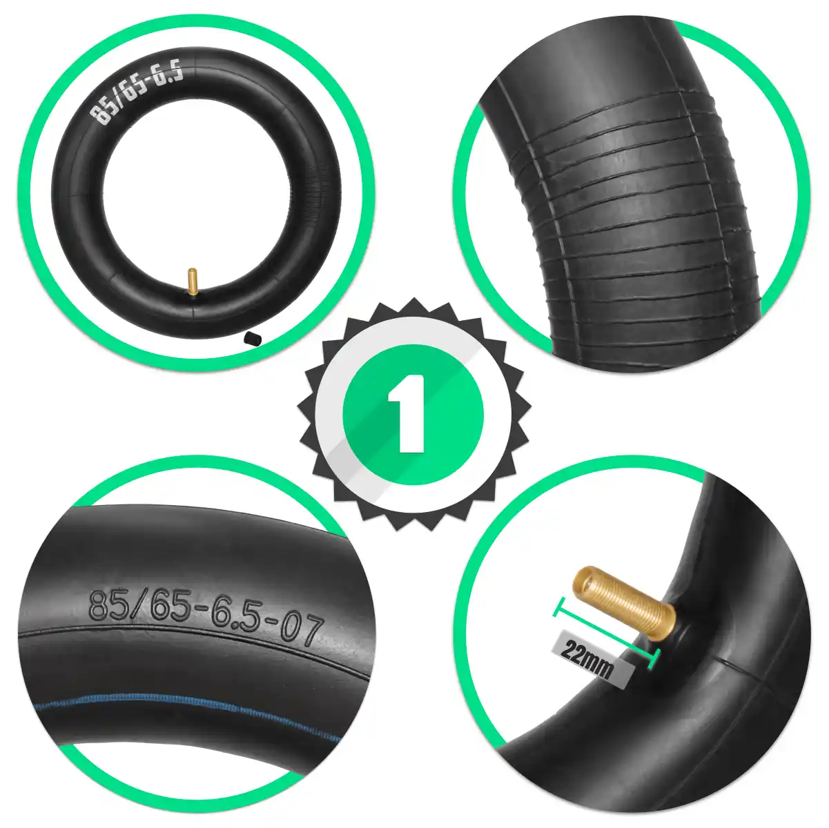 Camera d'aria 10 pollici valvola dritta