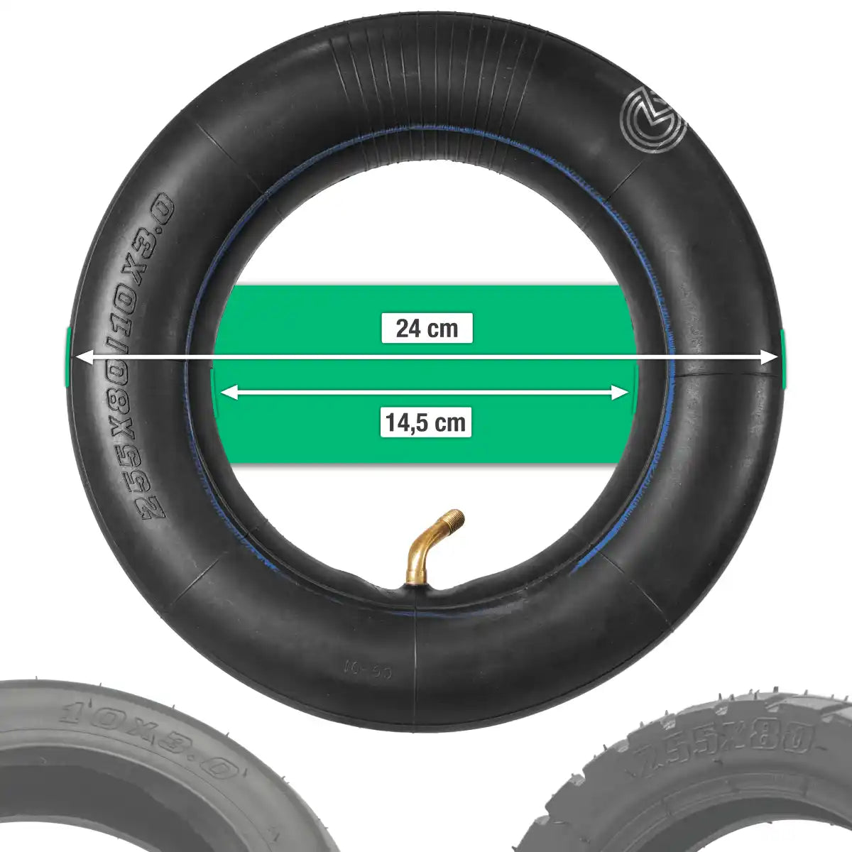 Camera d'aria 10 x 3 valvola 60 45