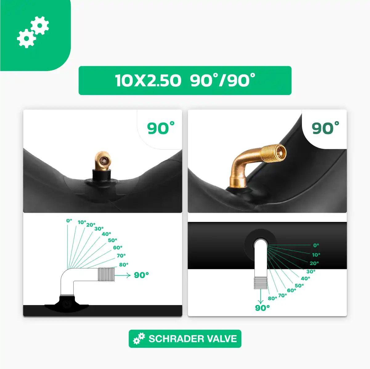 Camera d'aria 10x2.5 valvola 90/90