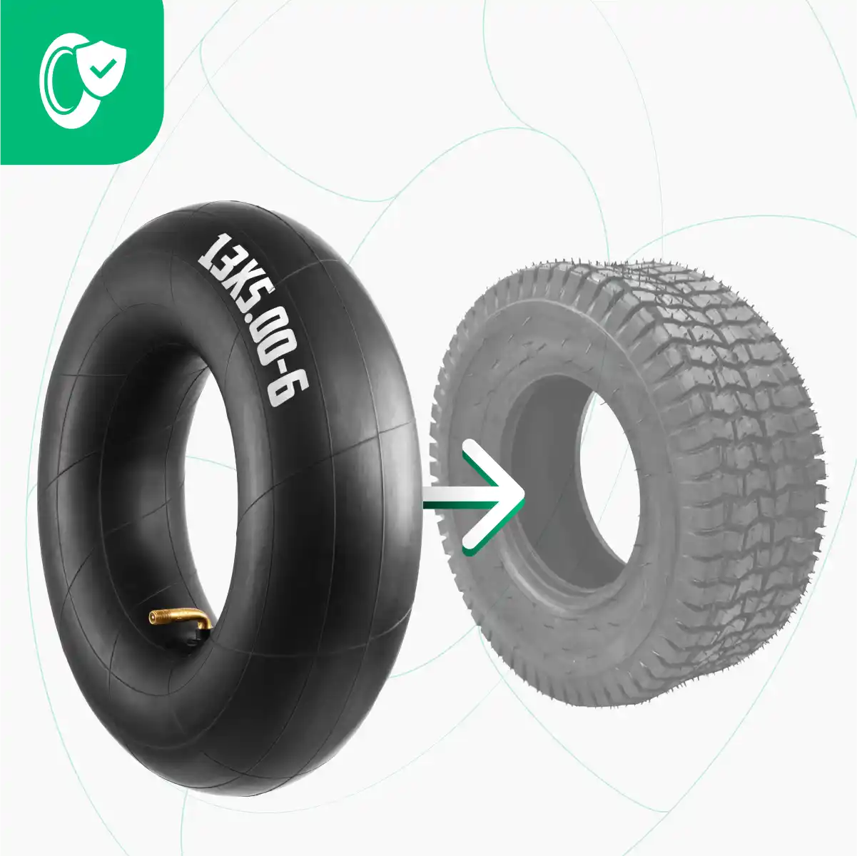 Camera d'aria 13 x 5 00 6 valvola angolare tosaerba