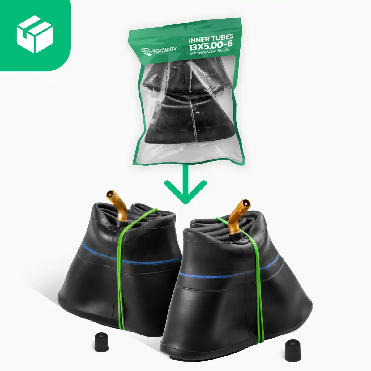 Camera d'aria 13 x 5 00 6 valvola piegata trattorino rasaerba