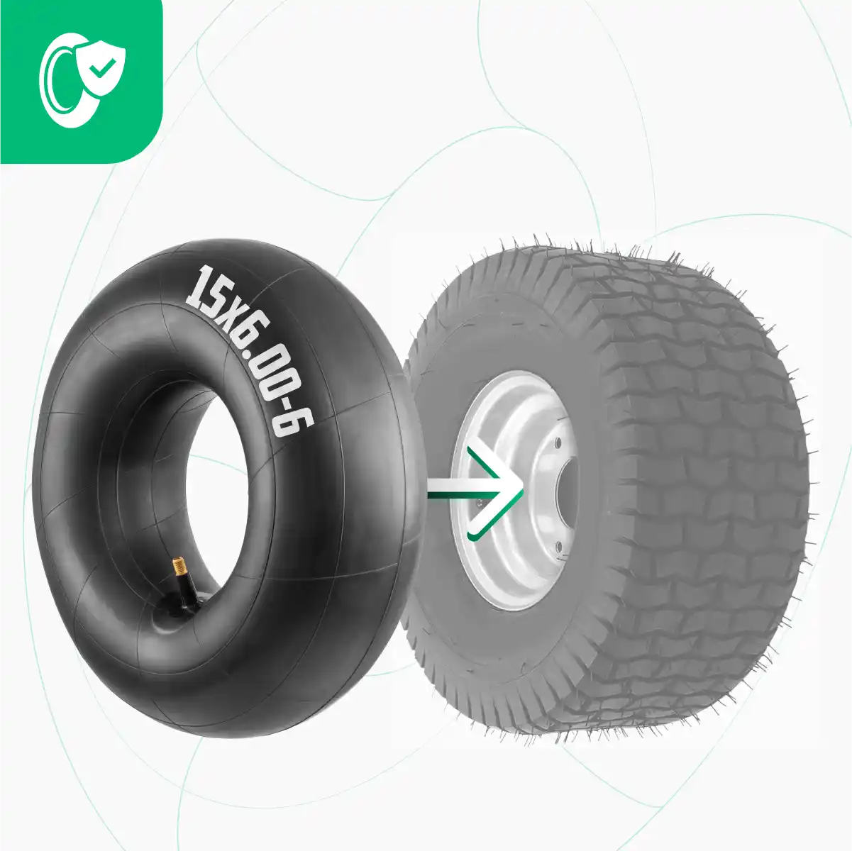 Camera d'aria 15 pollici trattorino rasaerba