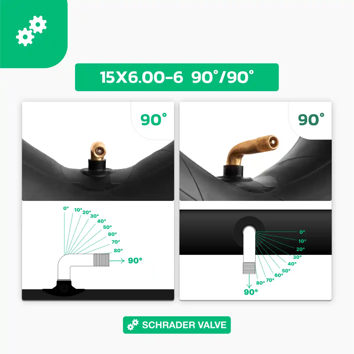Camera d'aria 15x6.00-6 trattorino tosaerba valvola 90 gradi