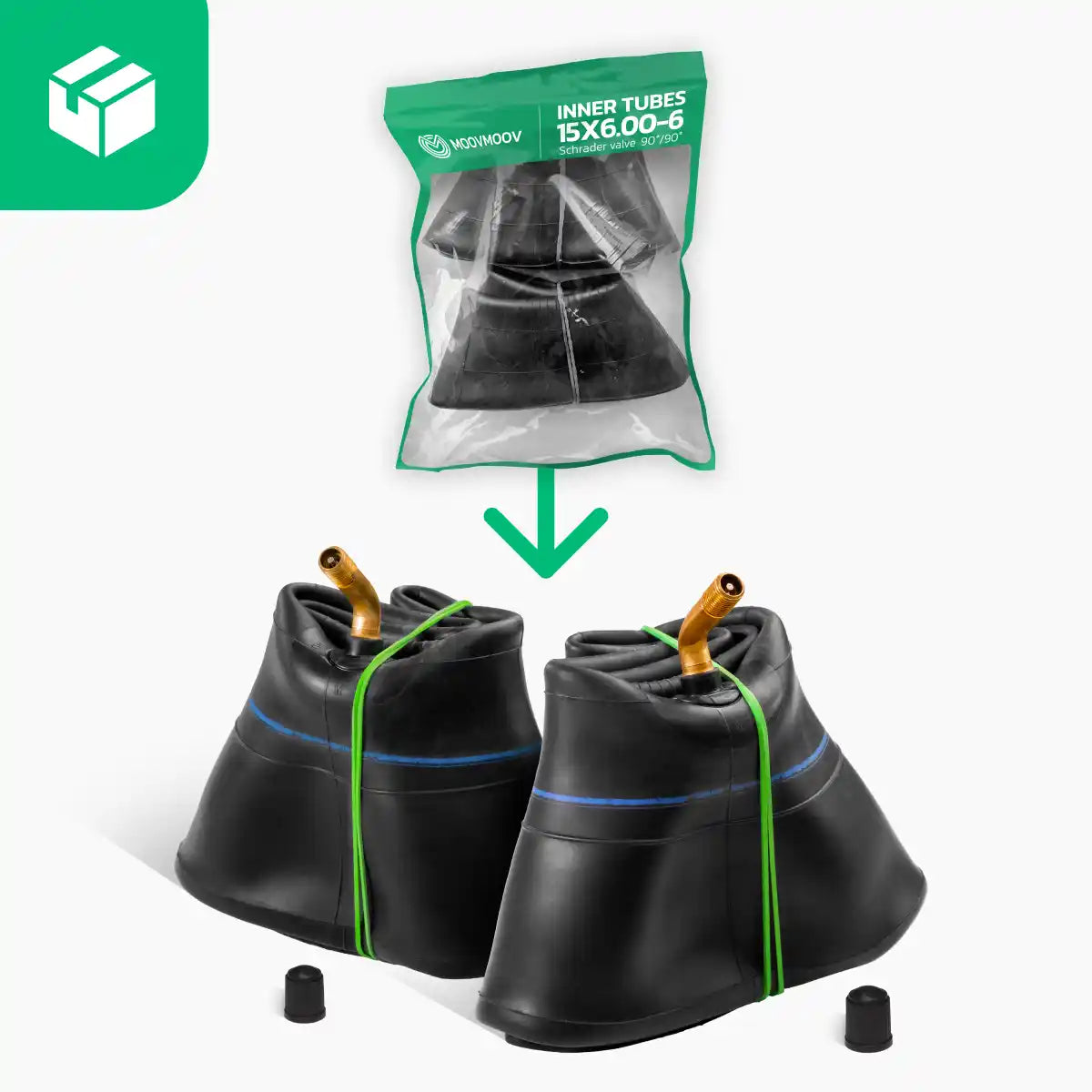 Camera d'aria 15x6.00-6 trattorino tagliaerba valvola piegata