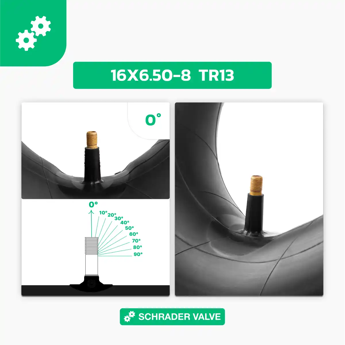 Camera d'aria 16x6.50-8 trattore valvola dritta