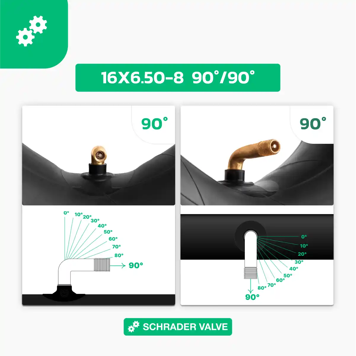 Camera d'aria 16x6.50-8 valvola piegata trattorino rasaerba