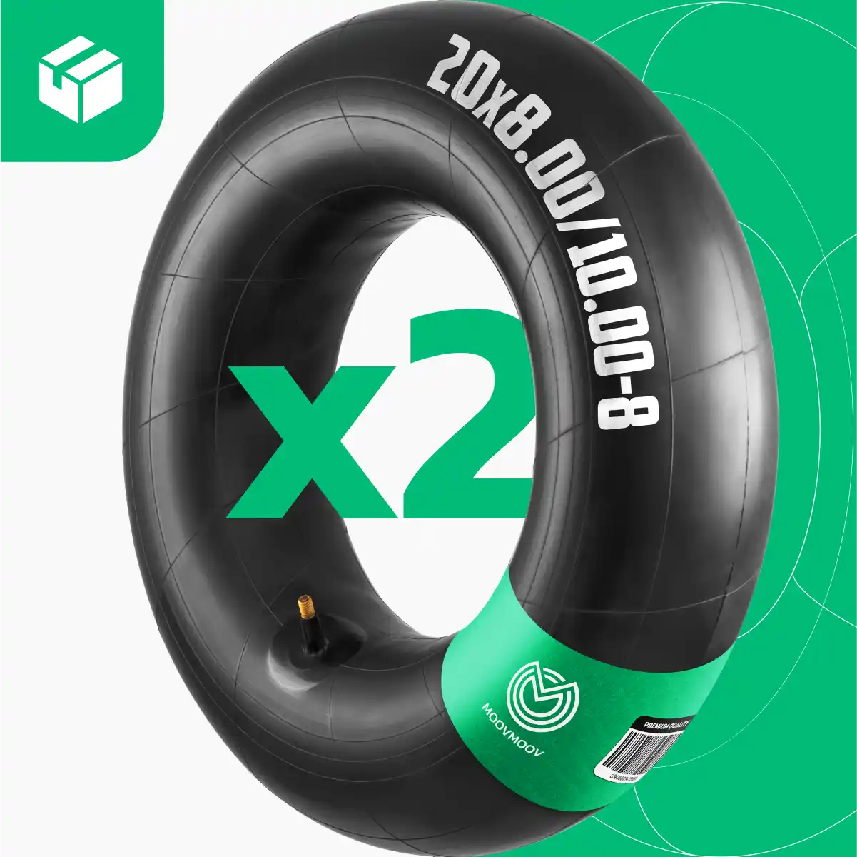 Camera d'aria 20 x 8 valvola dritta buggy