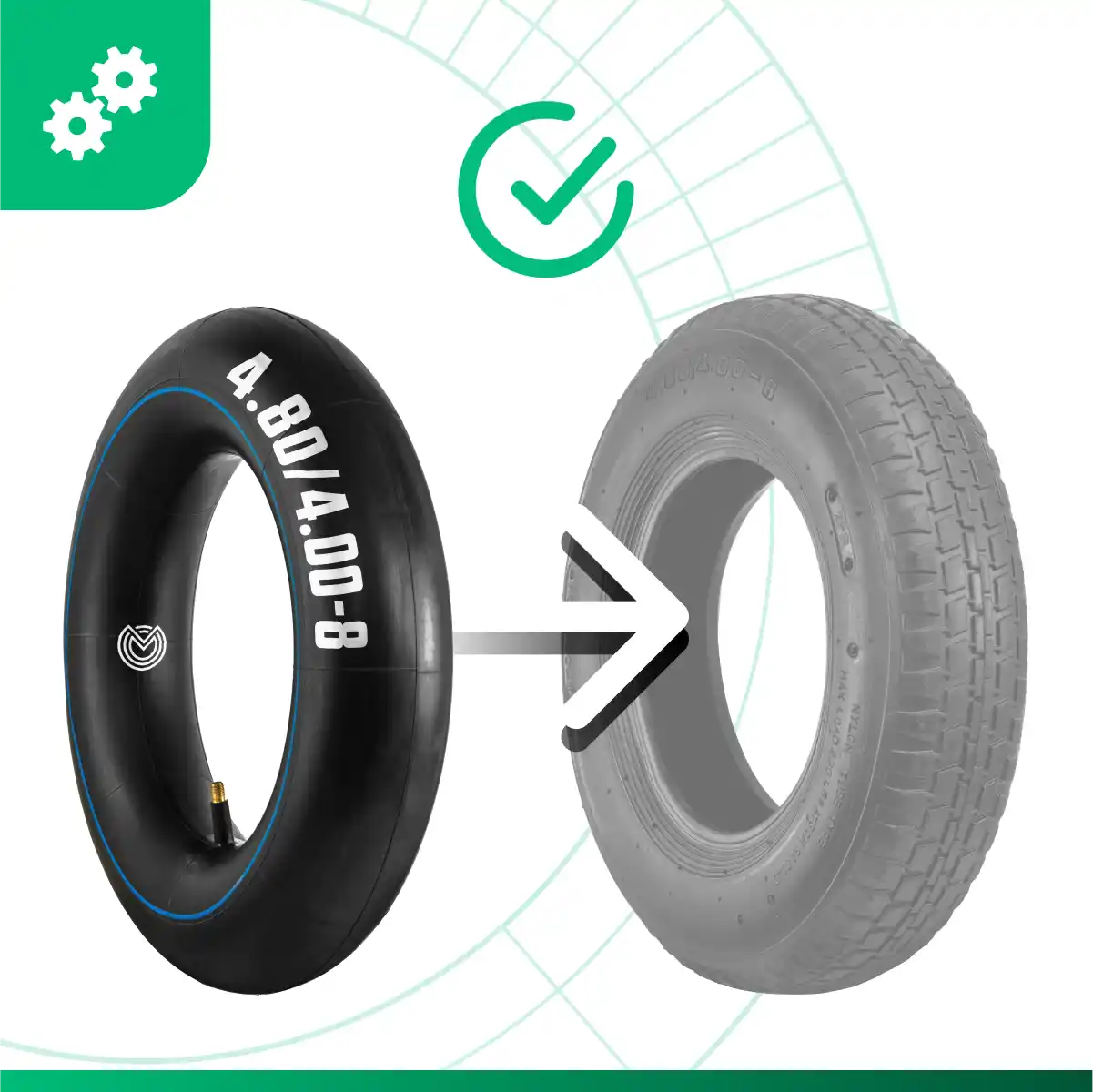 Camera d'aria 4 80 valvola dritta