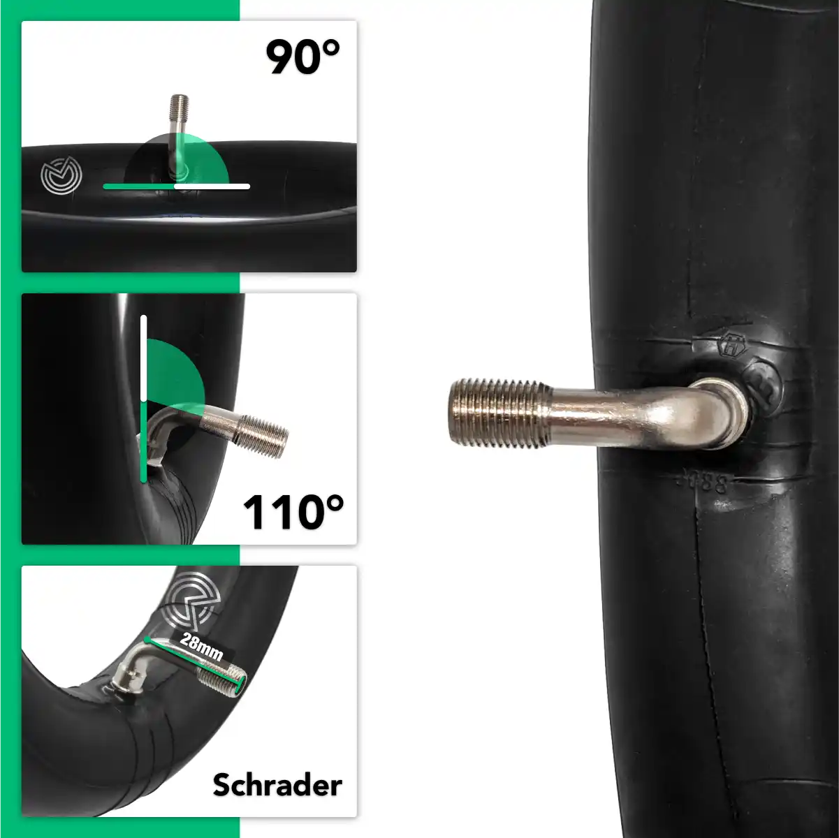 Camera d'aria 8 1/2x2 156 valvola angolata