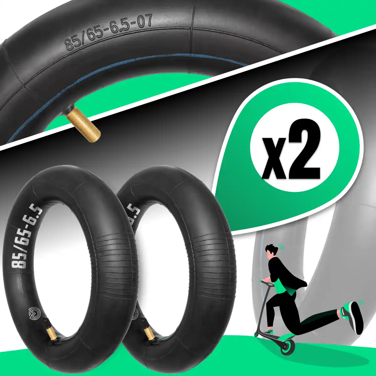 camera d'aria 85 65 6 5 monopattino elettrico valvola dritta