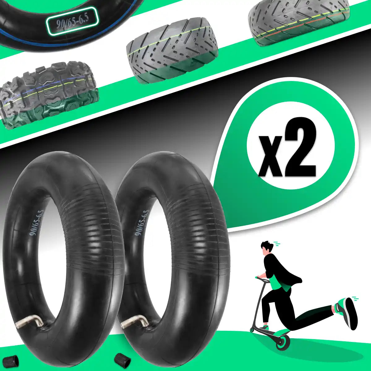 Camera d'aria 90/65-6.5 monopattino elettrico valvola angolata