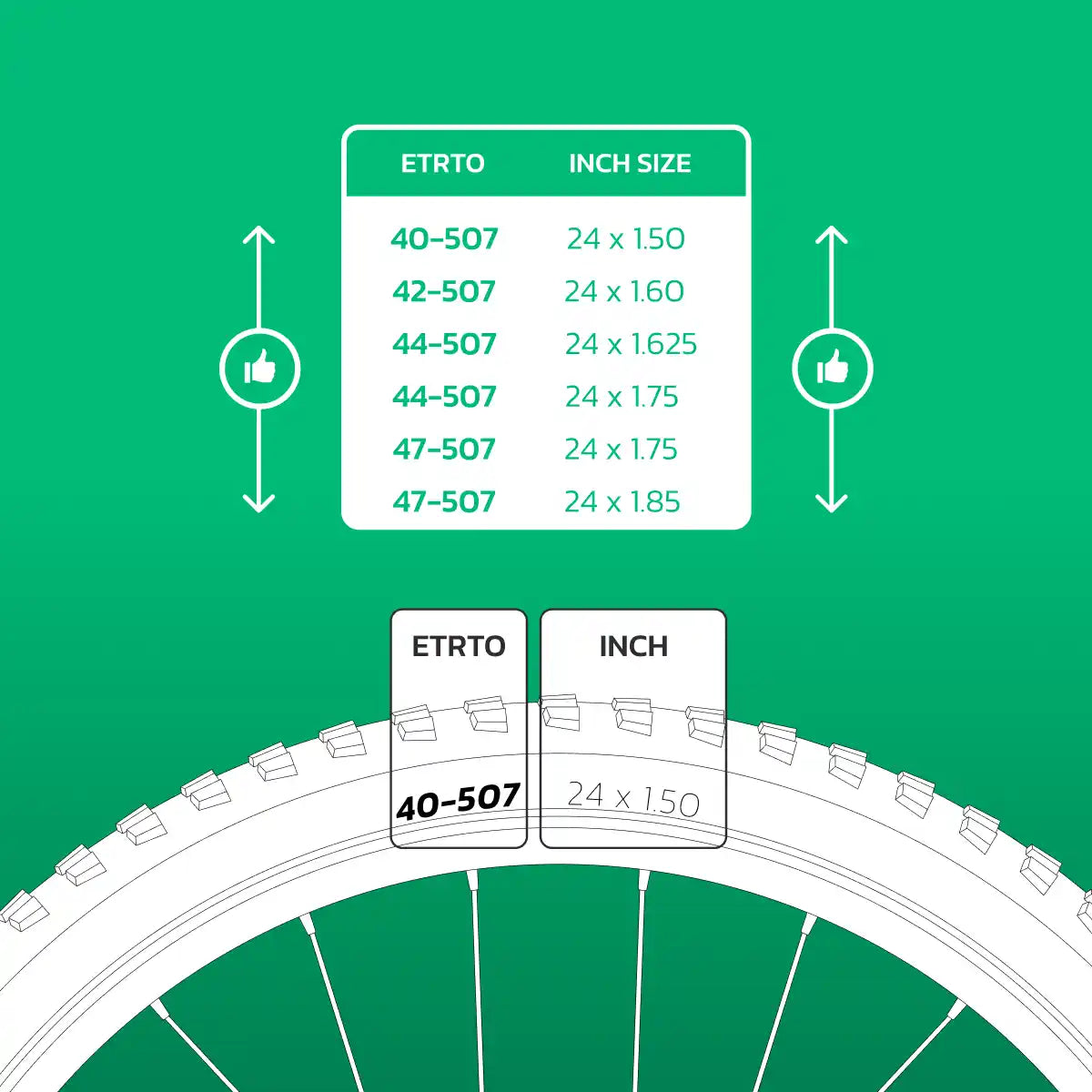 Camera d'aria compatibile 24x1.50 > 1.85 valvola schrader
