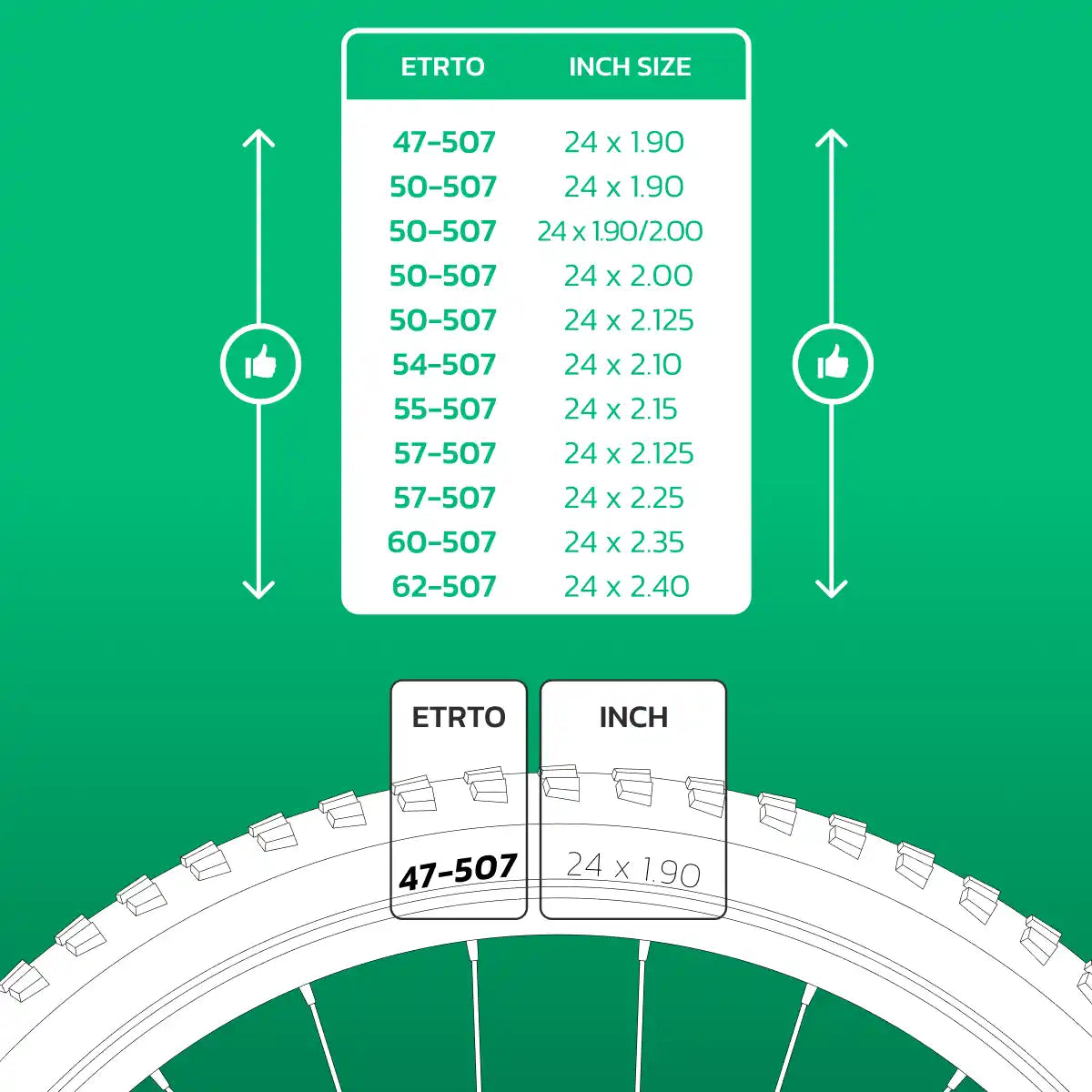 Camera d'aria compatibile 24x1.90 > 2.40 valvola schrader