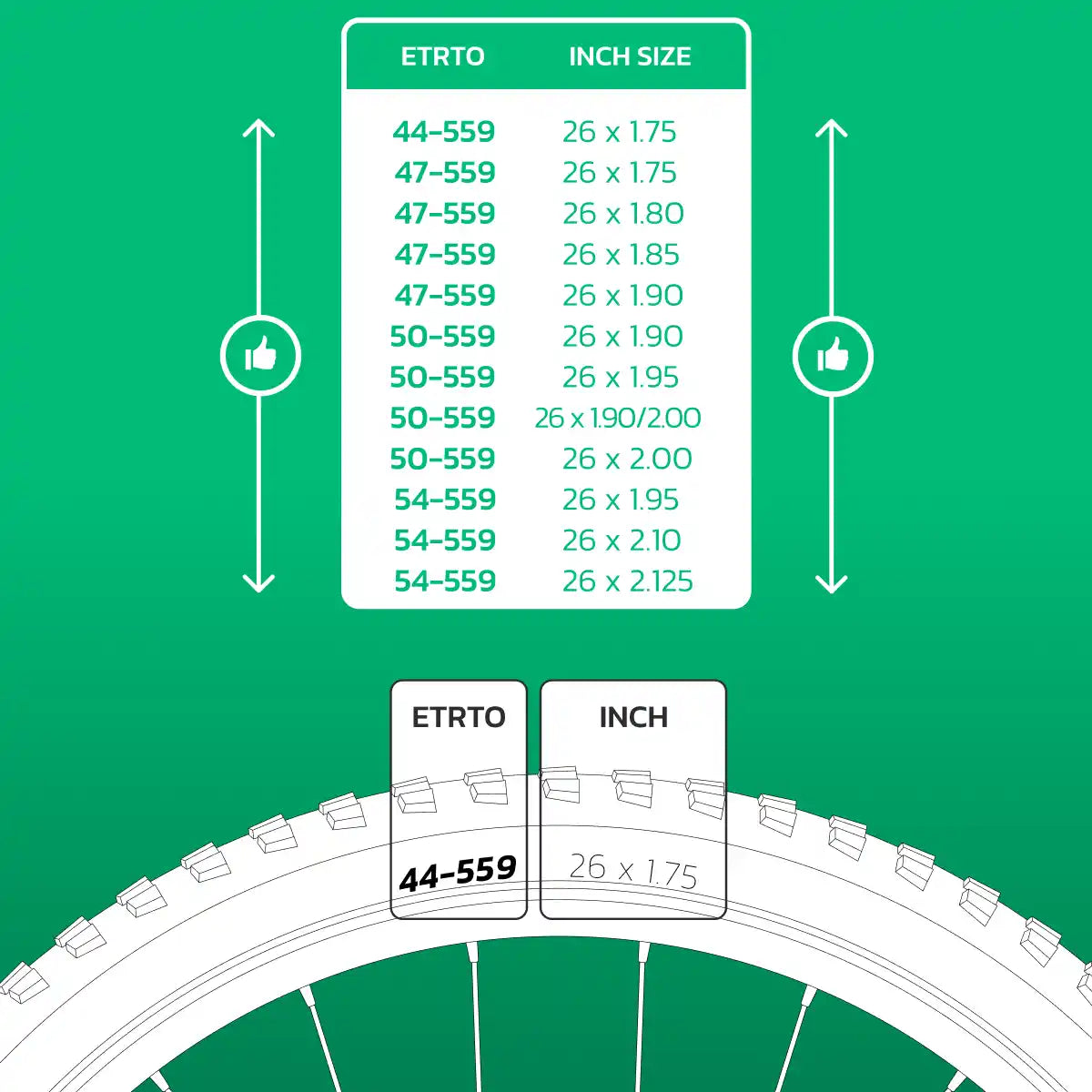 Camera d'aria compatibile 26x1.75 > 2.125 valvola presta