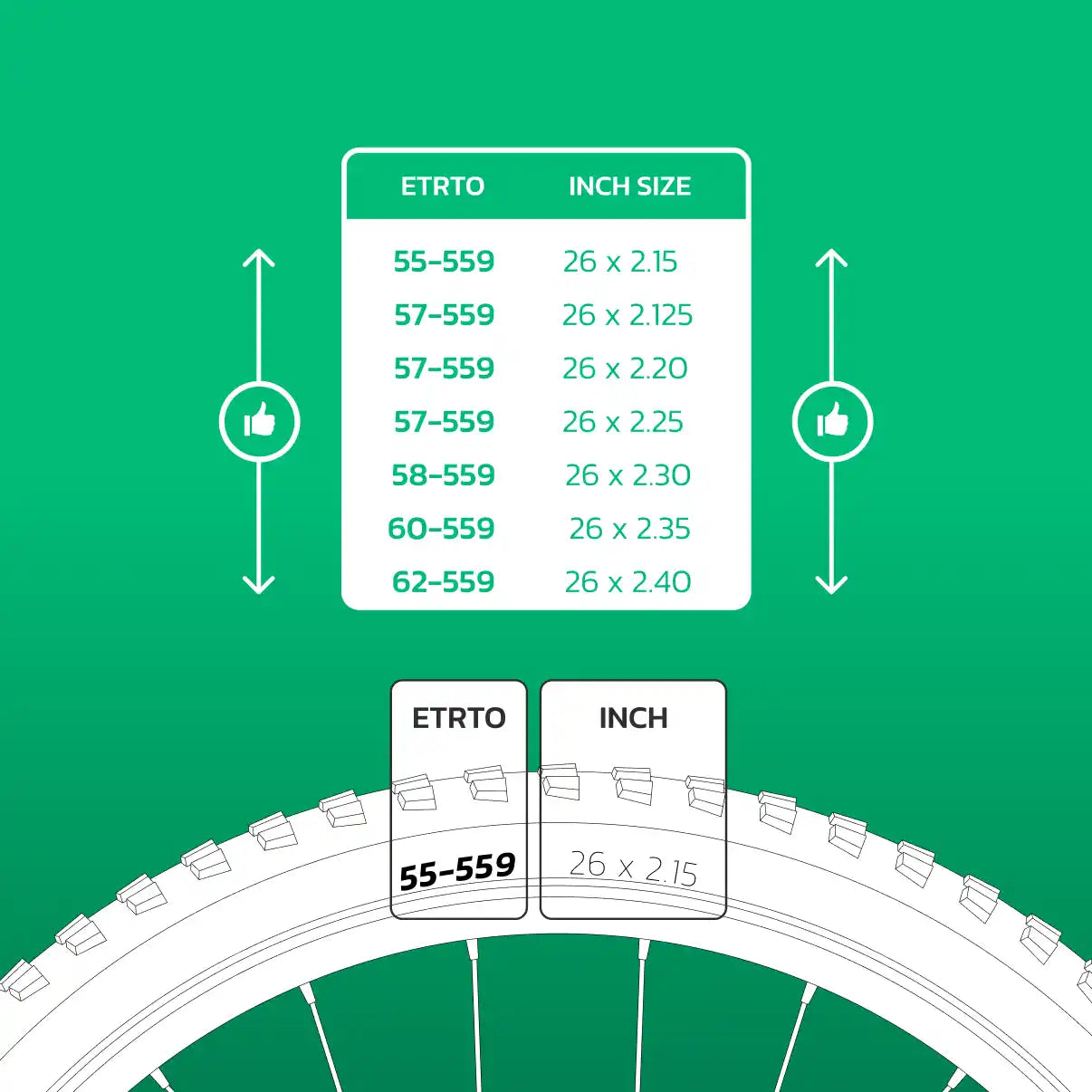 Camera d'aria compatibile 26x2.15 > 2.40 valvola presta