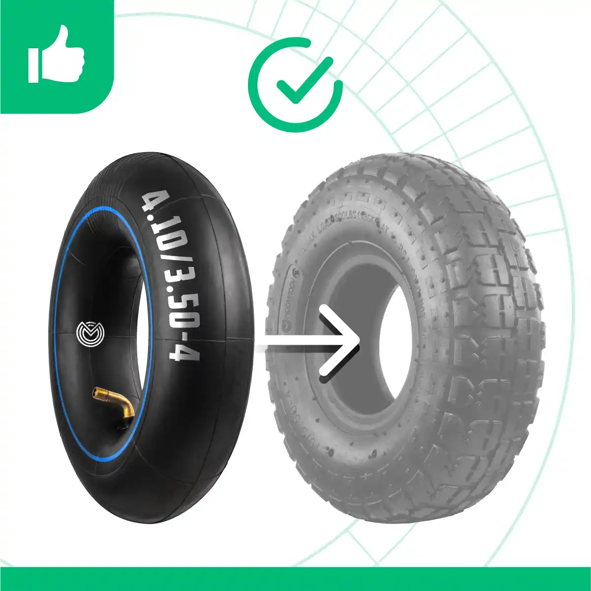 Camera d'aria carrello 4 10 4