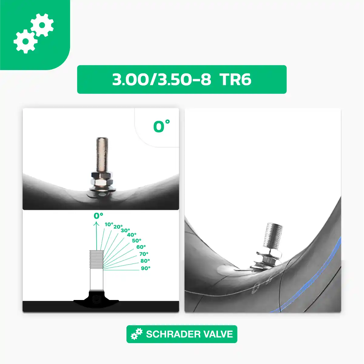 Camera d'aria kart 3 00 3 50 valvola dritta