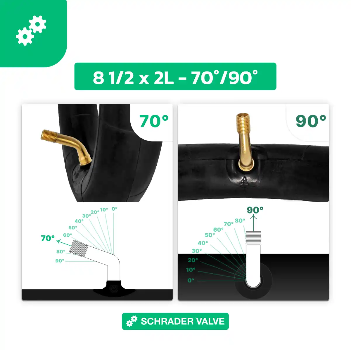 camera d'aria per monopattino elettrico 8 pollici 8 1/2x2l