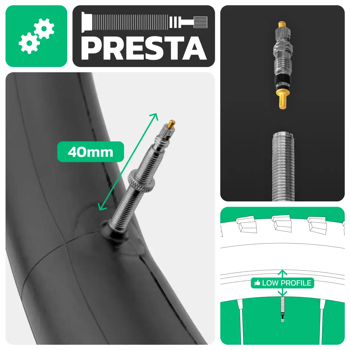 camera d'aria per bici 26x2.15 > 2.40 valvola presta 40mm