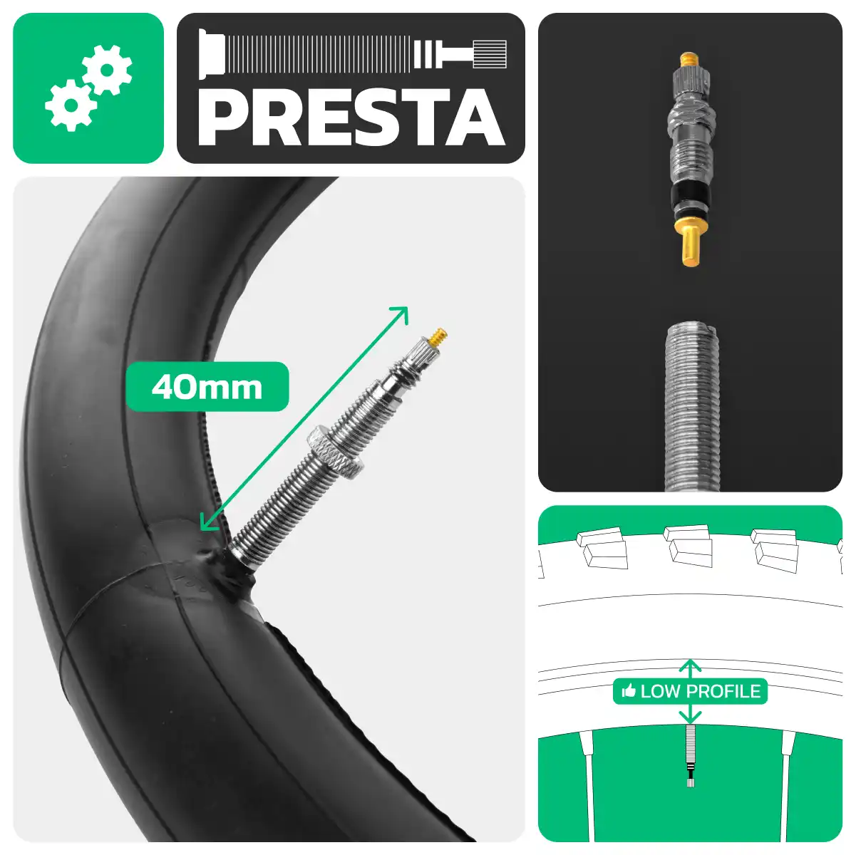 camera d'aria per bici 29x1.75 > 1.95 valvola presta 40mm
