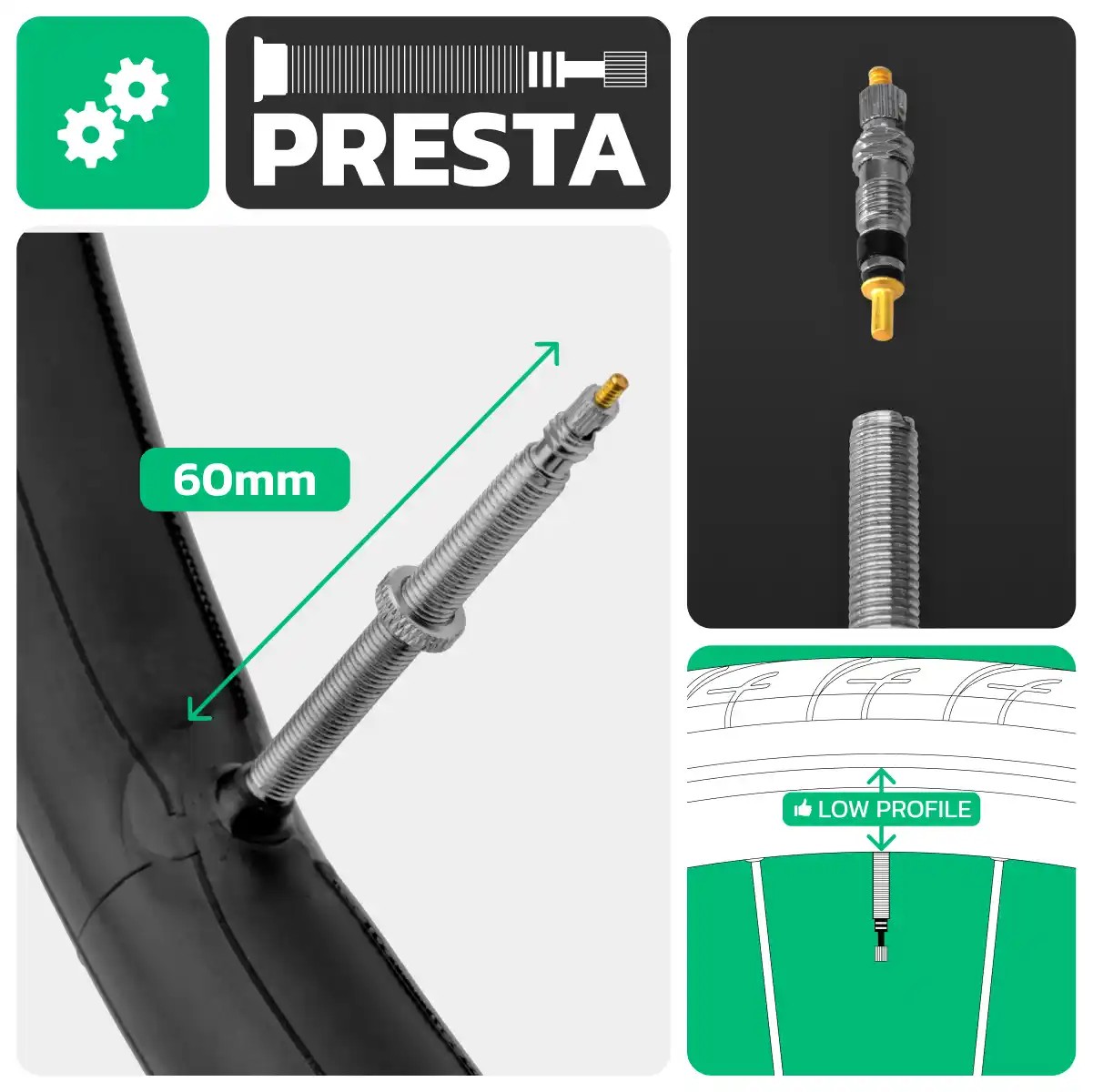 camera d'aria per bici 700cx35-43 valvola presta 60mm
