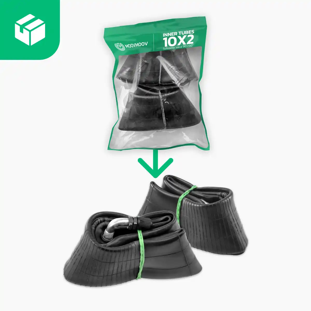 Camera d'aria monopattino 10 pollici valvola piegata 90/90