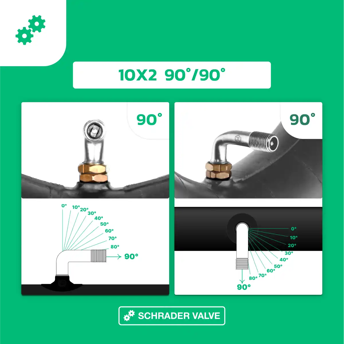 camera d'aria monopattino elettrico 10 pollici valvola 90