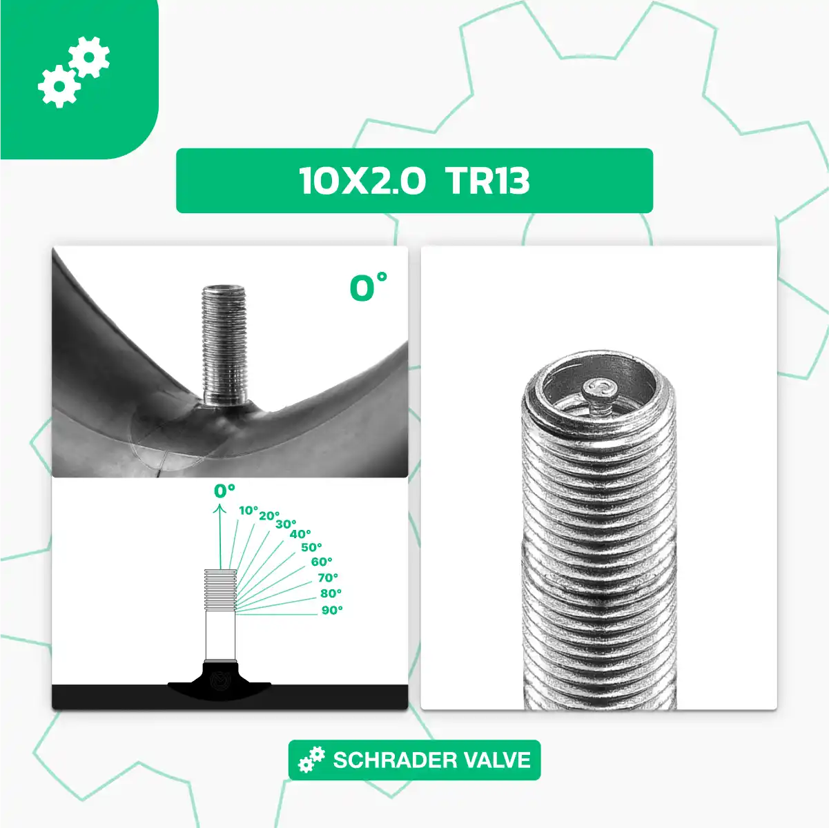 camera d'aria monopattino elettrico 10 pollici valvola diritta