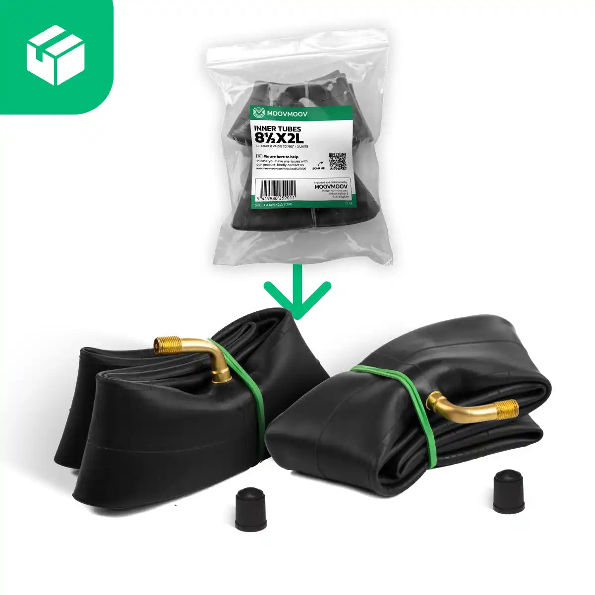 Camera d'aria monopattino elettrico 8 pollici valvola angolata