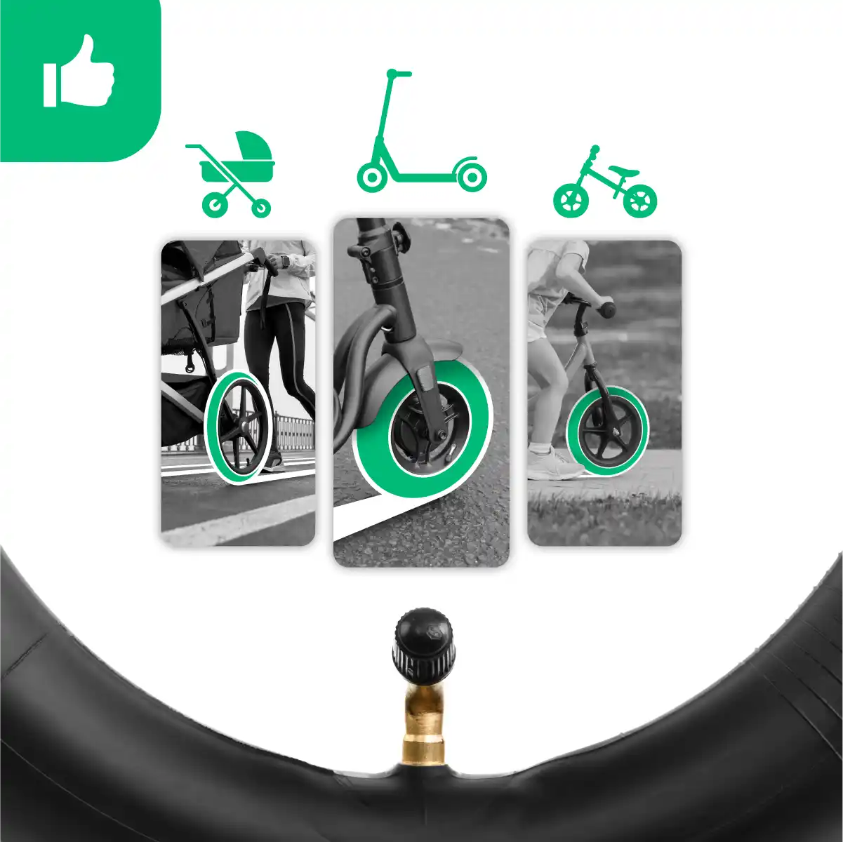 camera d'aria 10 pollici valvola angolata 10x2.125