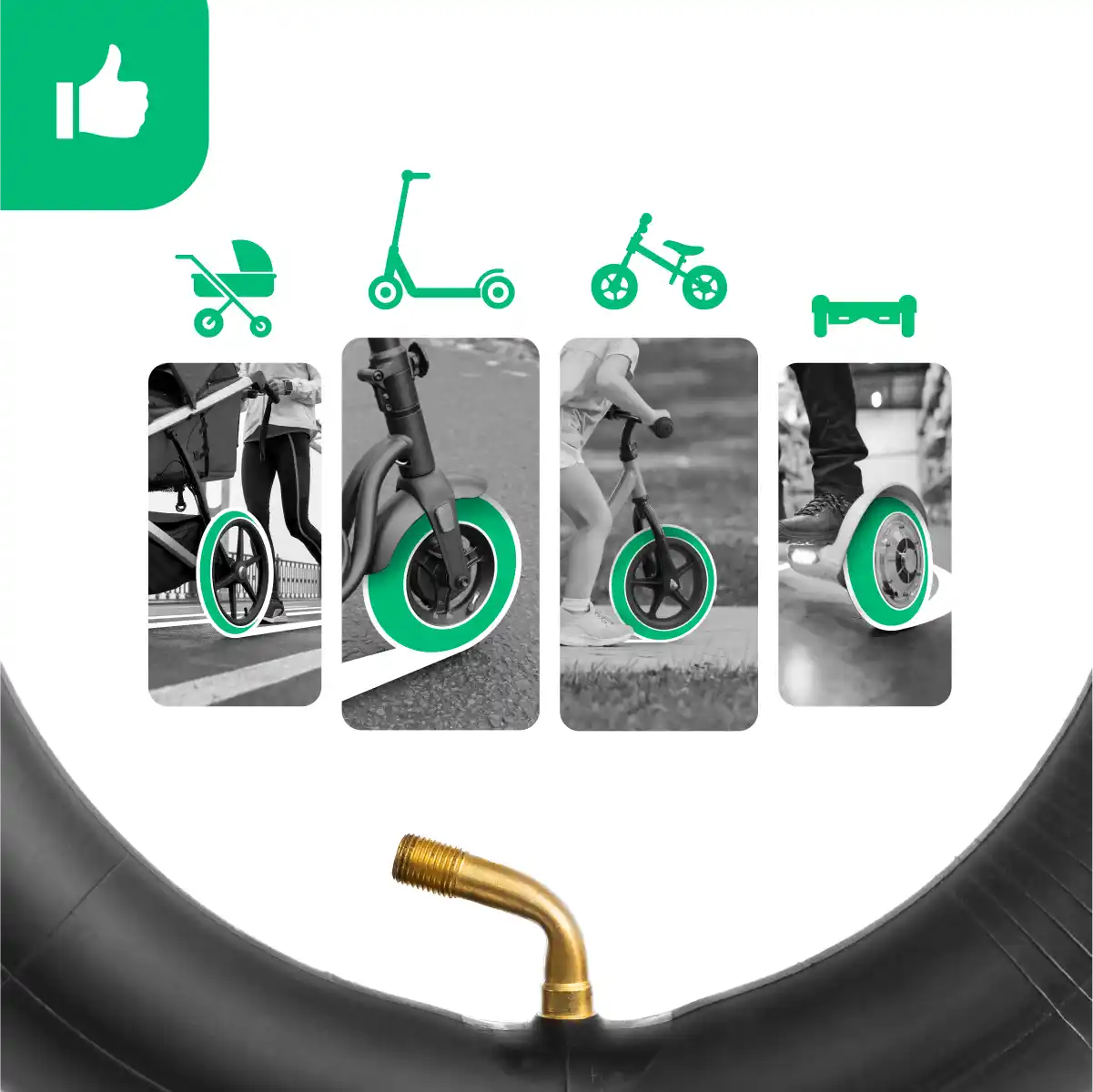 camera d'aria 10 pollici valvola angolata 70