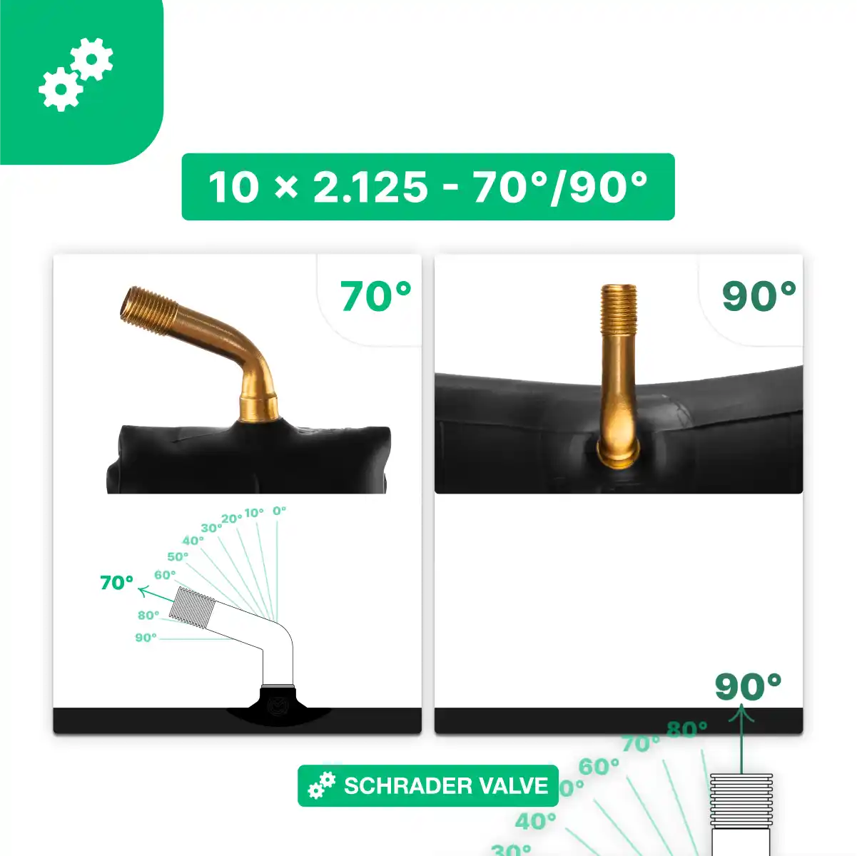 Camera d'aria monopattino 10x2.125 valvola 70