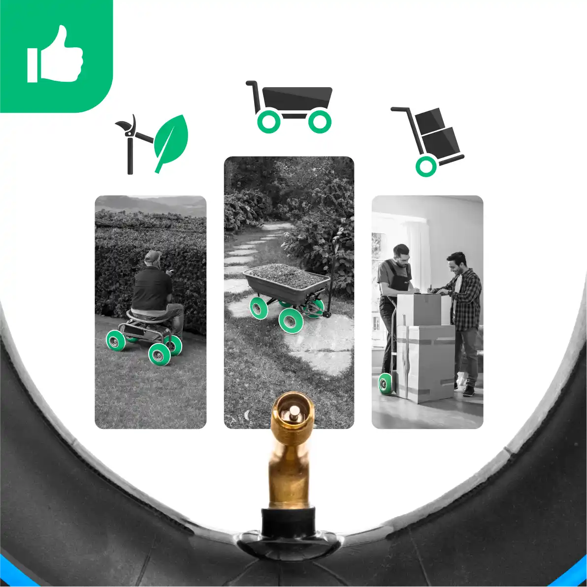 Camere d'aria 3.00-4 carrello valvola 90 gradi