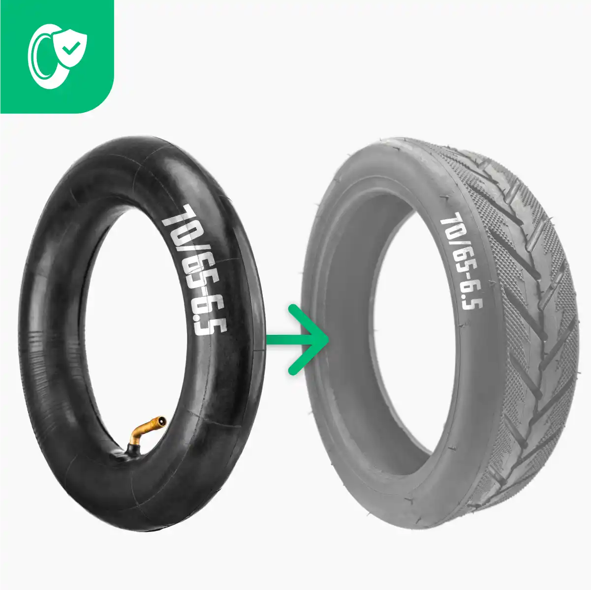 Camere d'aria 70/65-6.5 valvola piegata 70/0 resistenti