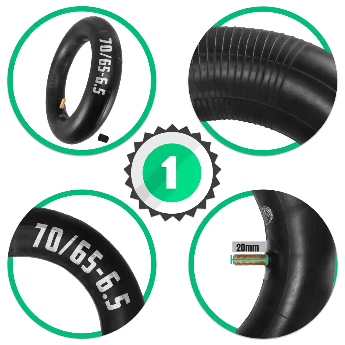 Camera d'aria 70/65 valvola dritta