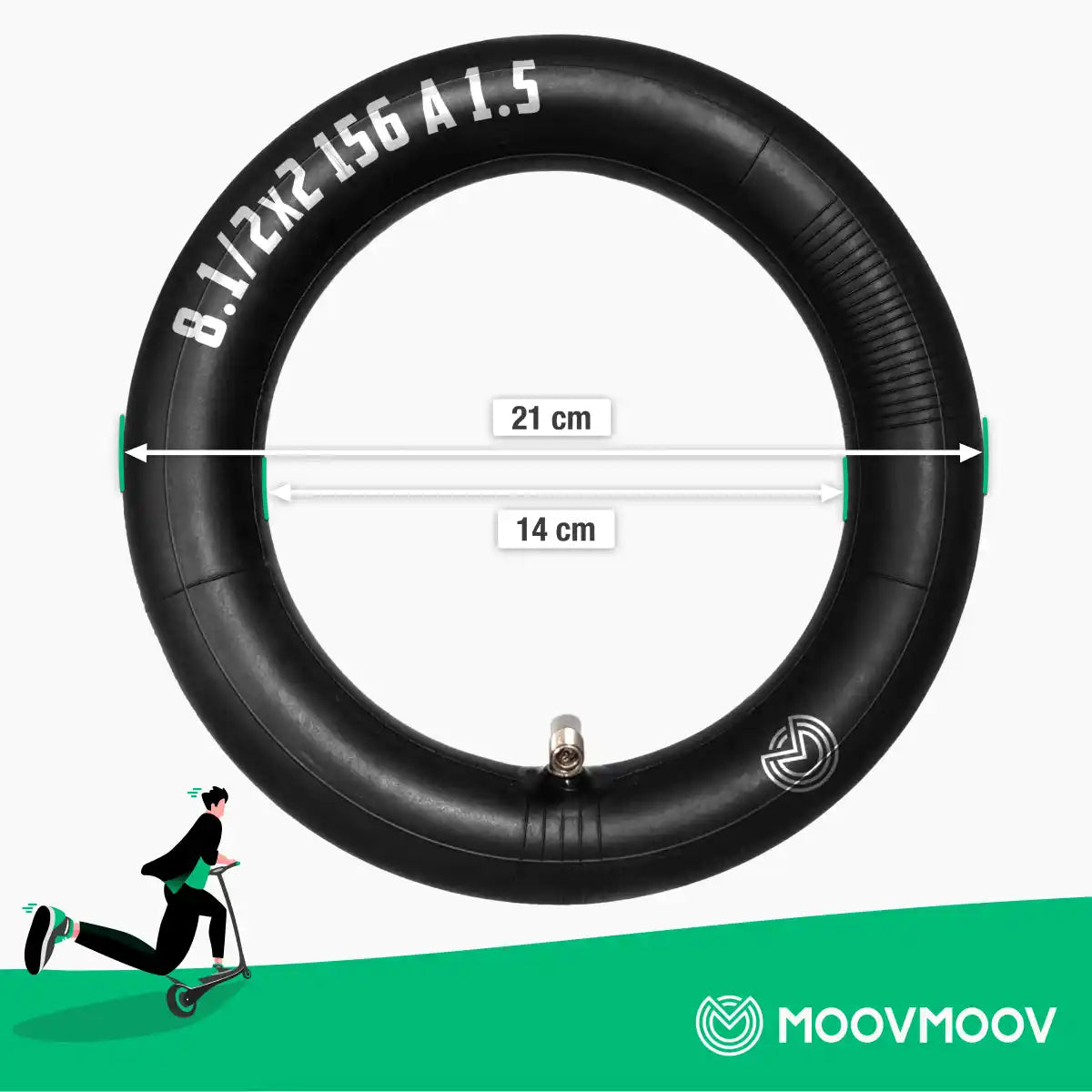 Camere d'aria 8 1/2x2 156 valvola curva