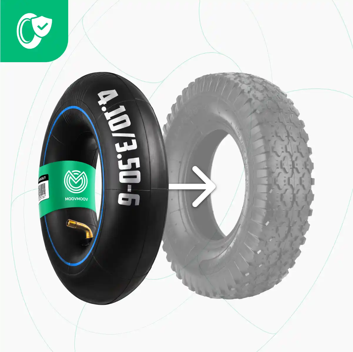 Camere d'aria carriola 3.50-6 valvola 90 gradi