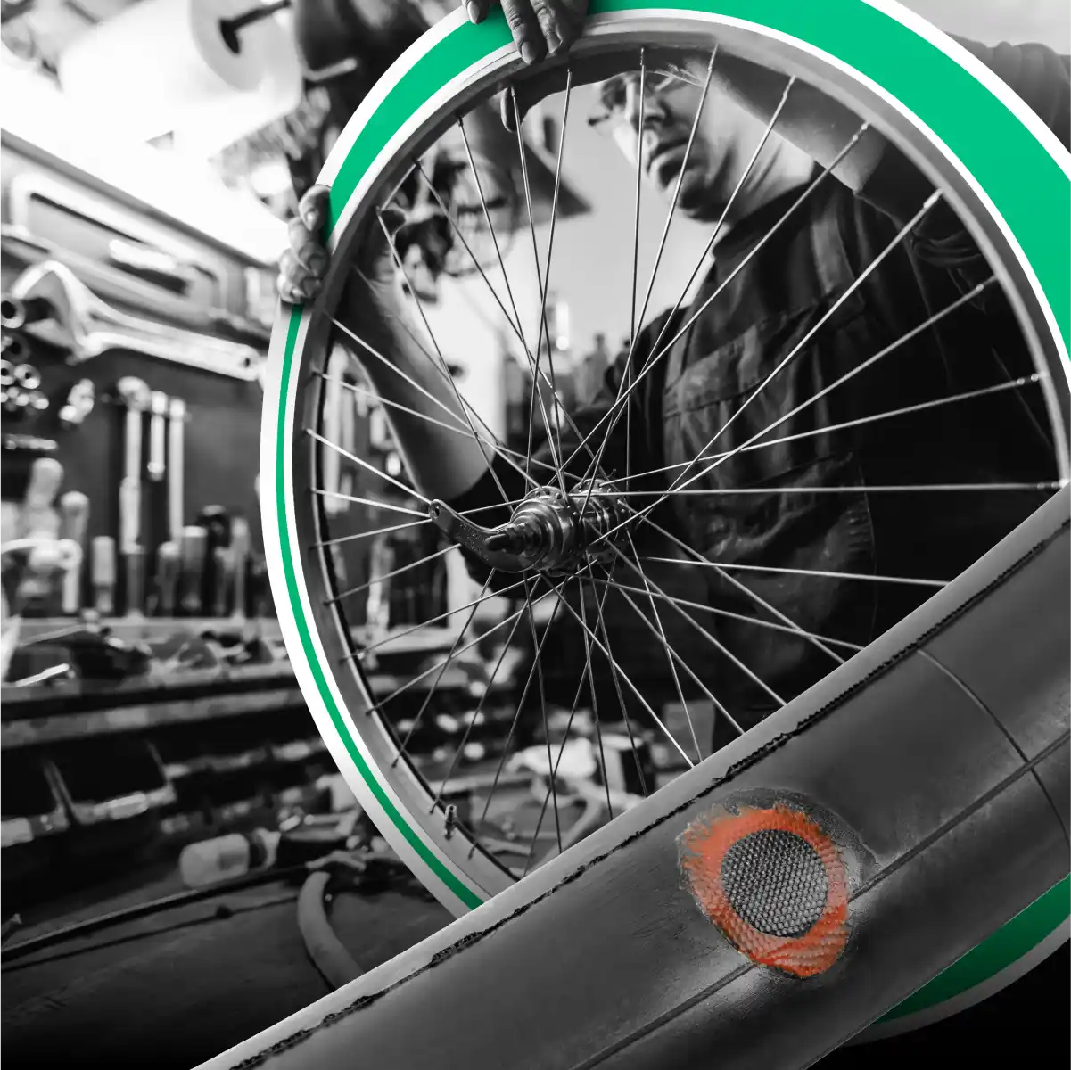 Ecco il testo: Colla camera d'aria colla toppa