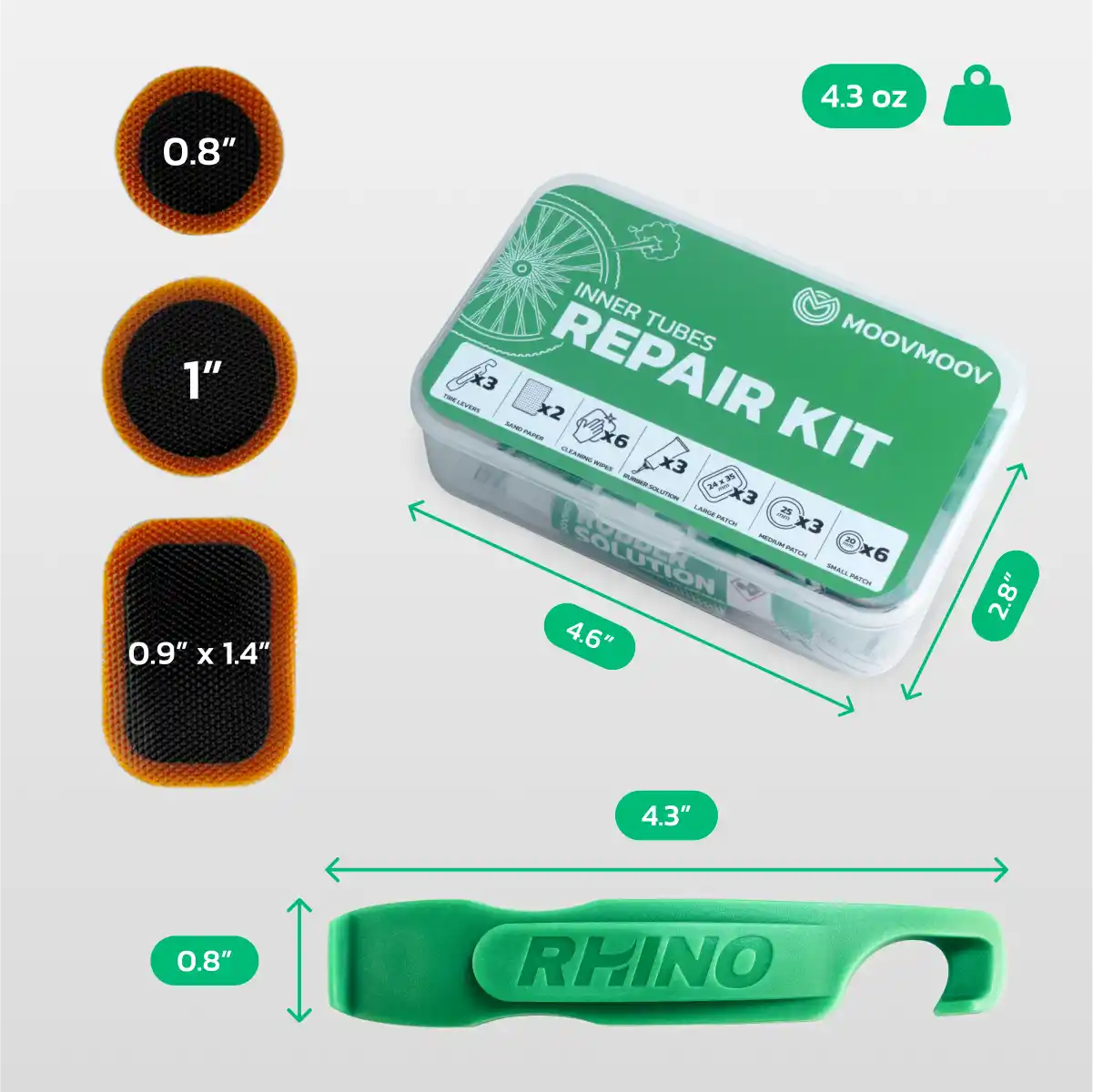 Kit di riparazione per bici con colla vulcanizzante