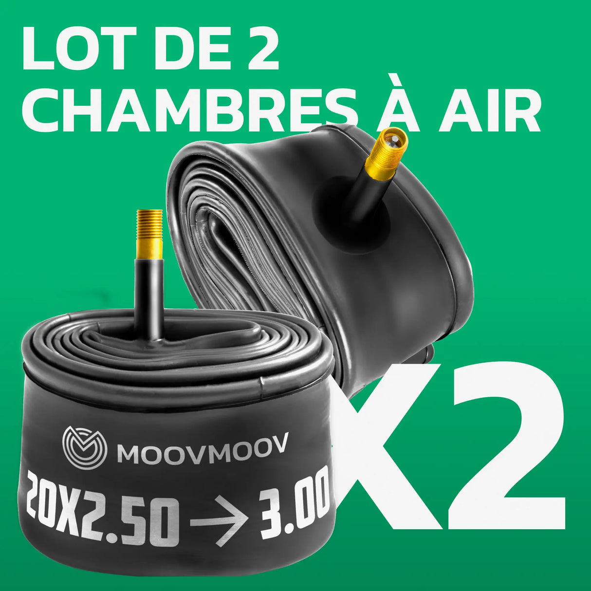 Lot de 2 chambres à air 20 pouces MoovMoov