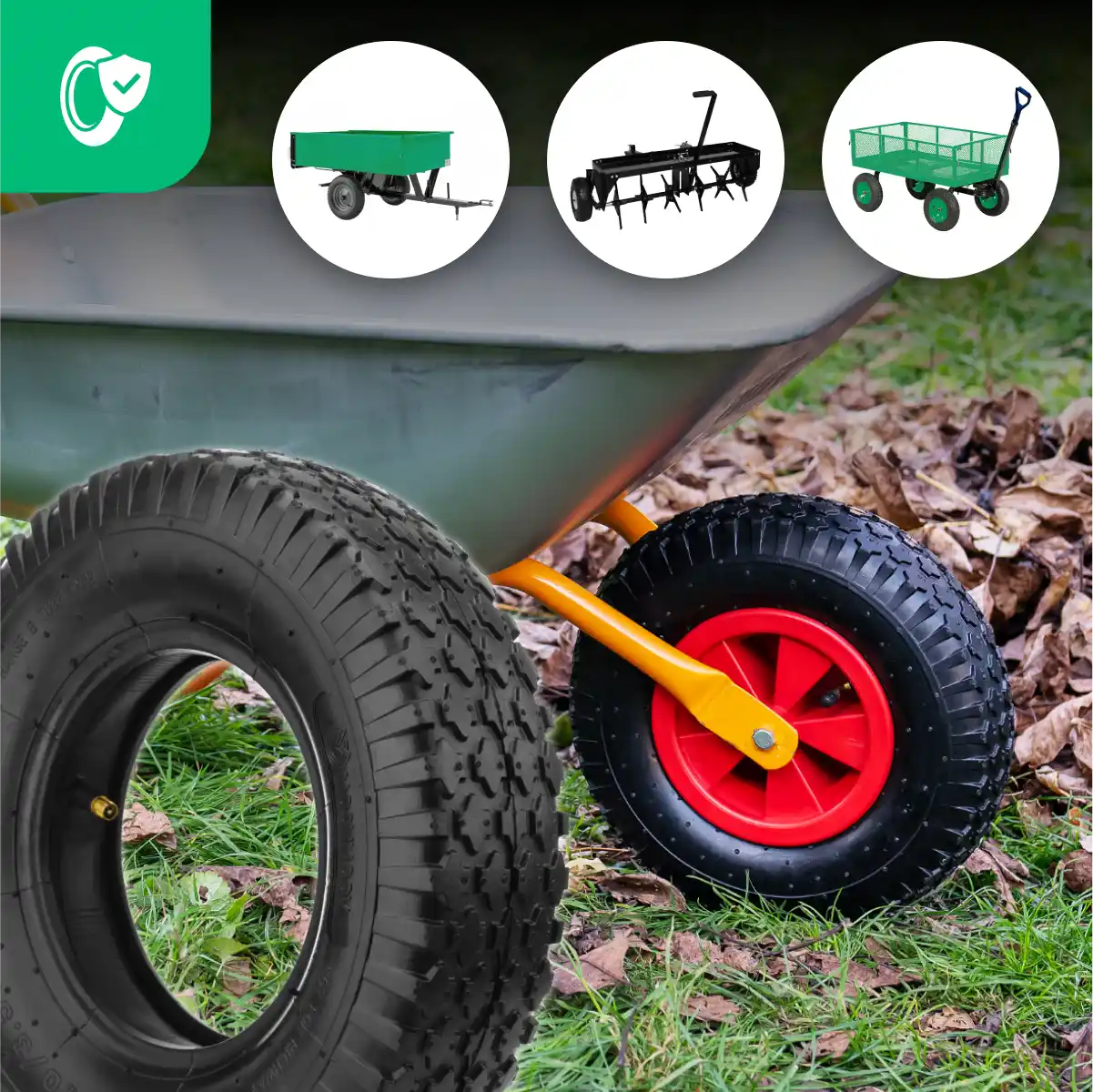 Pneumatico 3.50-6 giardino con camera d'aria valvola dritta