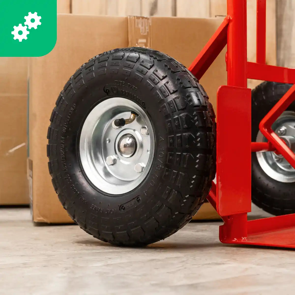 Pneumatico diavolo 4.10/3.50-4 con camera d'aria valvola piegata