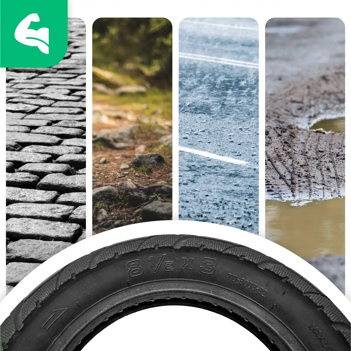 Pneumatico gonfiabile 8 1/2x3 monopattino elettrico