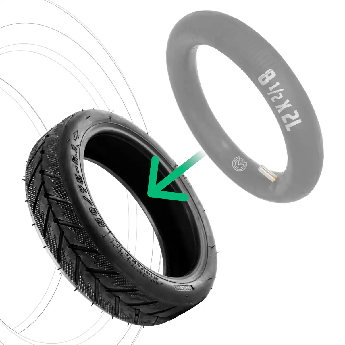 Pneumatico gonfiabile monopattino elettrico 50 75 6 1