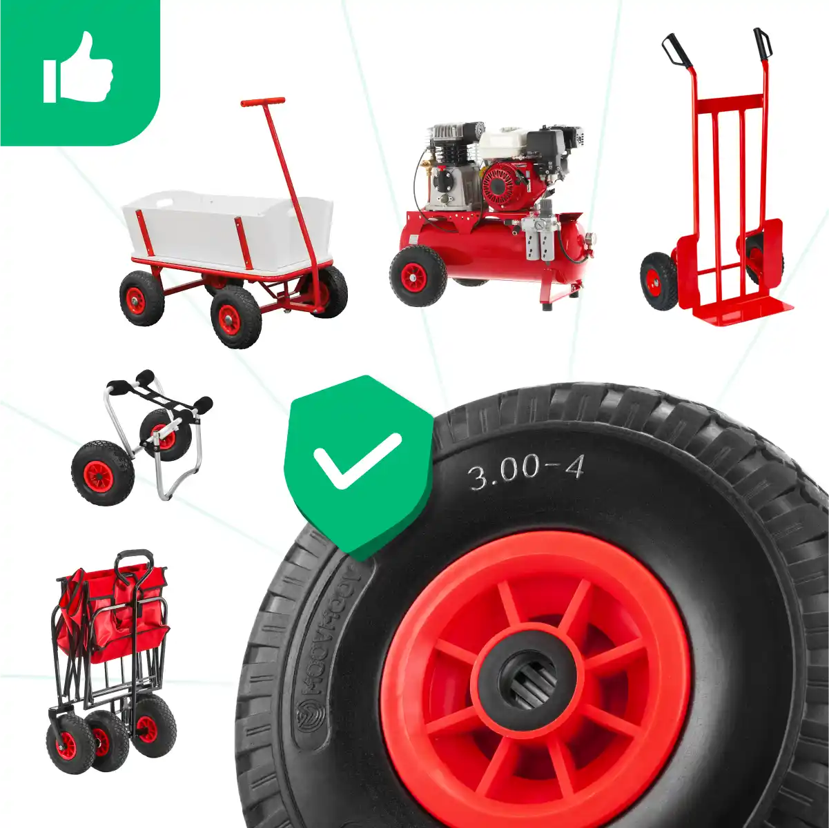 Pneumatico pieno 3.00-4 diavolo alesaggio 20mm