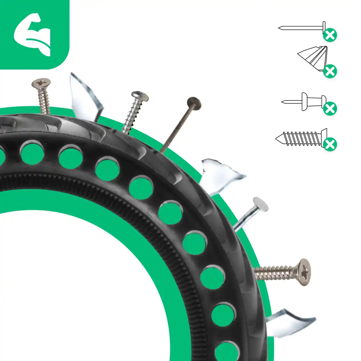 Pneumatico pieno monopattino xiaomi 8 1/2x2