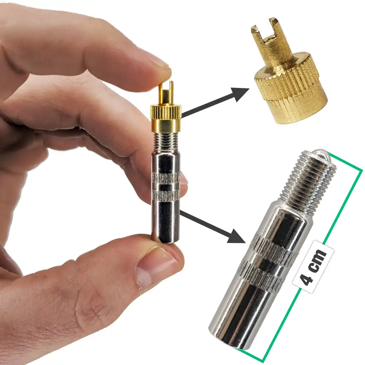 Prolunga per gonfiaggio pneumatici 4 cm